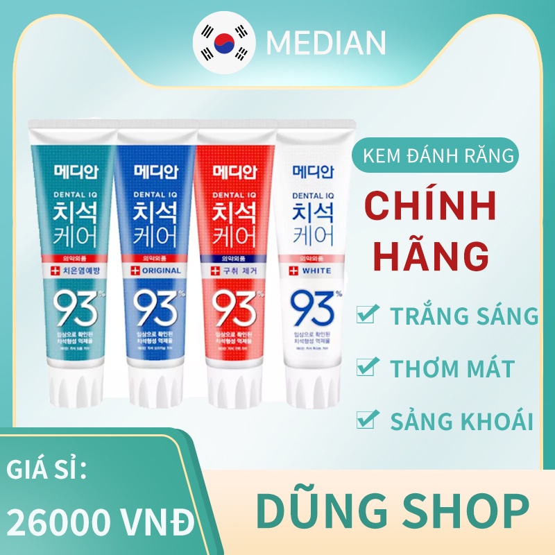 Kem đánh răng Median Dental IQ 93% Hàn Quốc giúp trắng sáng NPP Mr Dũng - lesidung