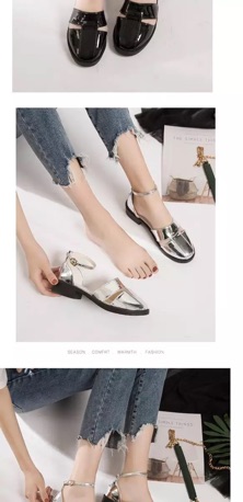 Giày búp bê da bóng Ulzzang