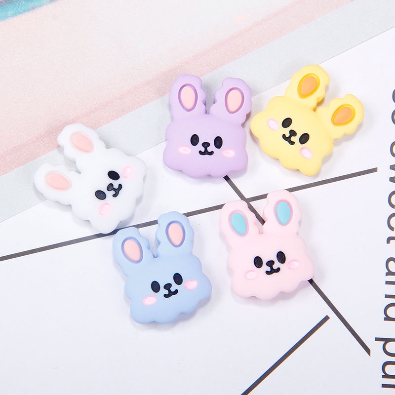 Thỏ xoăn Resin phụ kiện dép Crocs charm DIY khóa giày crocs jibbitz Nhựa trang sức Phụ kiện trang trí giày crocs nút trang trí điện thoại di động Nắp đậy / Khung ảnh / Cốc nước / Túi Nguyên liệu làm phụ kiện handmade sáng tạo