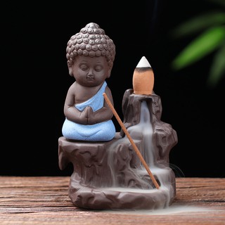 Thác Khói Trầm Hương Gốm Cao Cấp Phật Tọa Bên Suối - Thác đốt Trầm Hương tỏa ngược