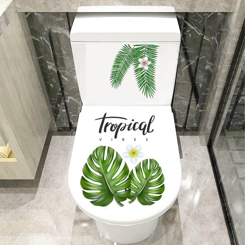 Miếng dán decal trang trí bồn cầu toilet chất liệu Vinyl chống nước siêu bền, không phai màu, bong tróc