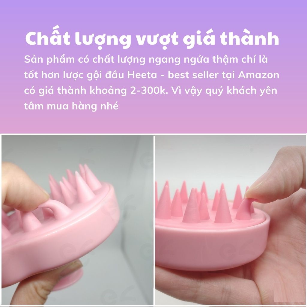 Lược Gội Đầu - Lược Silicon Massage Đầu Bản Đặc Biệt Mềm Mại Tránh Tổn Thương Da Đầu, Đạt Chứng Nhận An Toàn - TPK75