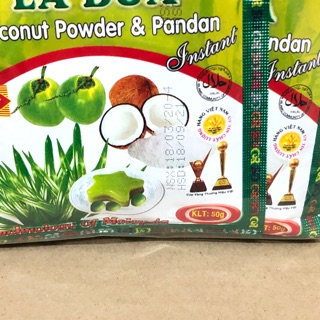 Túi x10 Bột Cốt Dừa Lá Dứa 50g