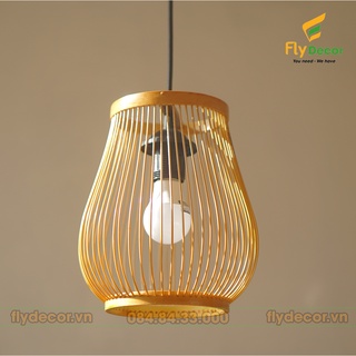 Đèn mây tre đan thả trần, đèn lồng mây tre hình Lõi hoa, đèn cột