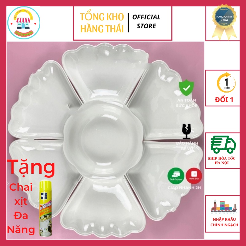 Bộ Bát Đĩa Hoa Mặt Trời Minh Châu Loại 1 Size To - Set Bát Dĩa Đẹp Thắp Hương Thờ Cúng Gia tiên, SP002532