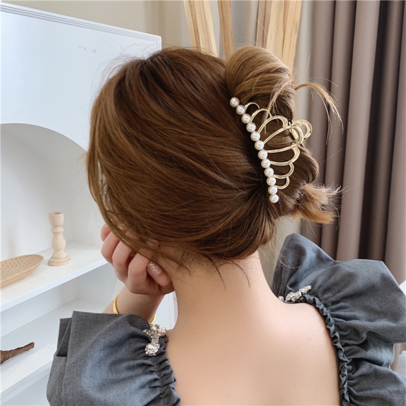 Kẹp tóc nữ Hàn Quốc Kẹp tóc kim loại ngọc trai Kẹp tóc nữ