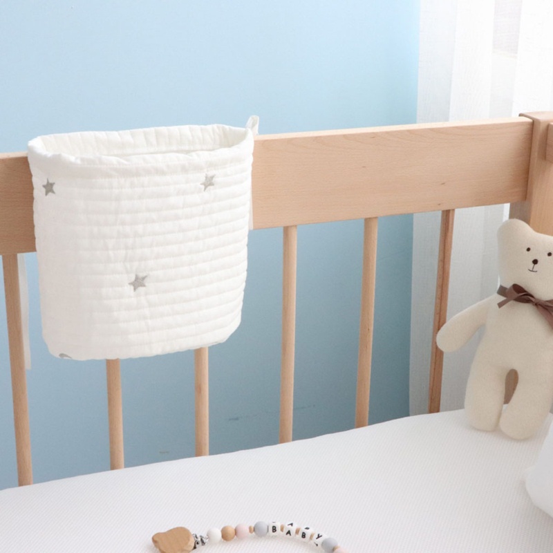 Túi Đựng Đồ Treo Nôi Em Bé Chất Liệu Cotton Mềm Mại Sức Chứa Lớn Tiện Dụng