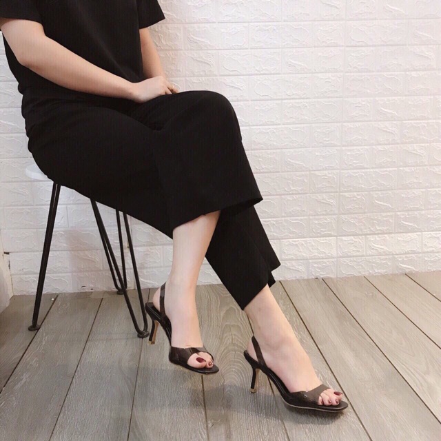 Sandal quai trong gót nhọn 5p