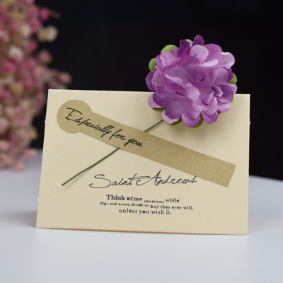 Thiệp vintage bông hoa nhỏ Especially For You - Phụ kiện hộp quà tặng - xinh đẹp, cổ điển, sang trọng