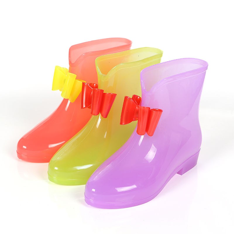 Bán trước✴❅Phiên bản Hàn Quốc của giày đi mưa dành cho cha mẹ trẻ em, em đế bệt phụ nữ, bảo vệ môi trường chống tr