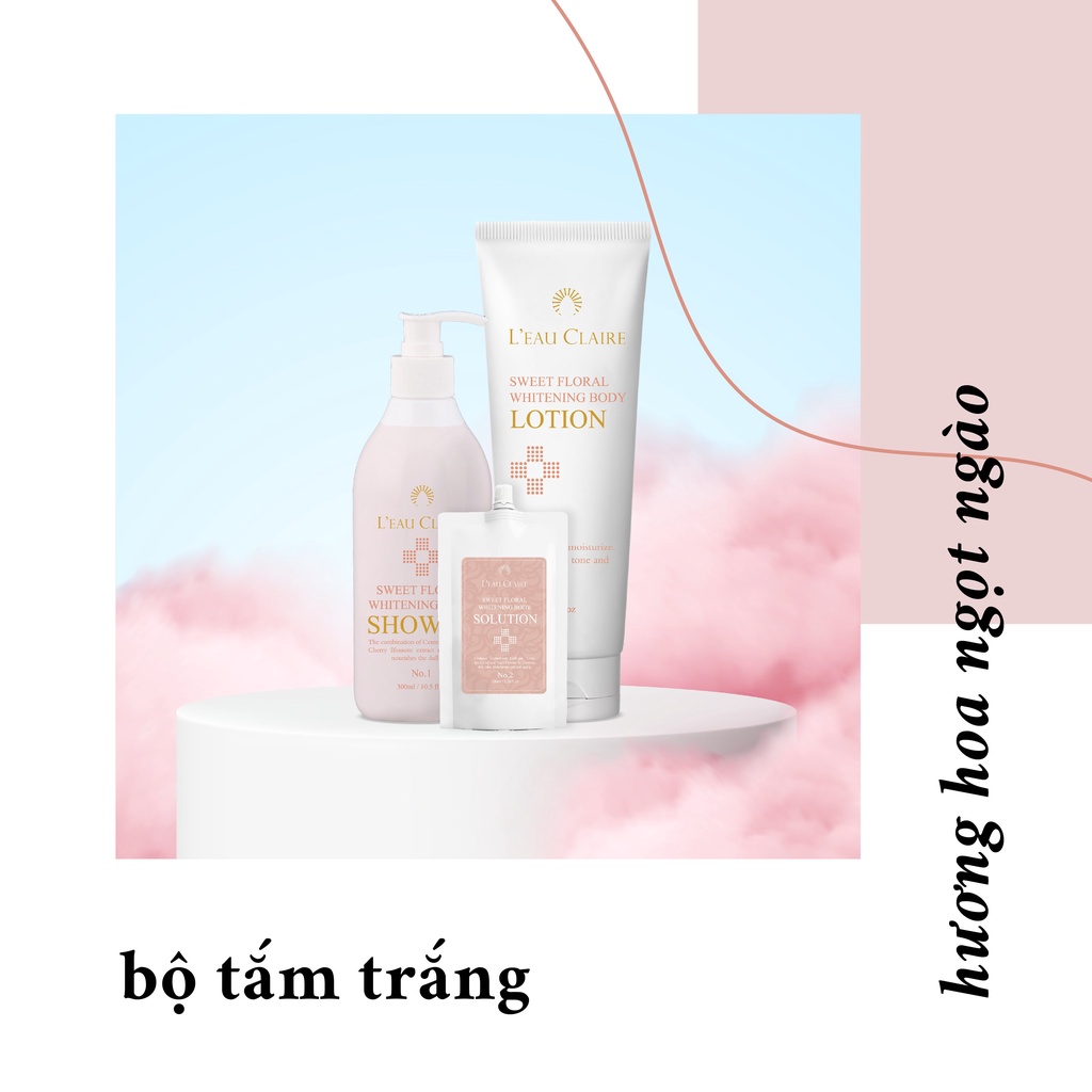 Sữa Dưỡng Thể L'eau Claire Sweet Floral Whitening Body Lotion Hỗ Trợ Làm Trắng Da Hương Nước Hoa Ngọt Ngào 200ml