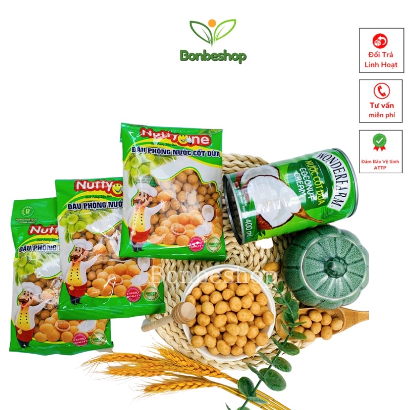100gr Đậu Phộng Da Cá Nước Cốt Dừa Nuttyone, Thơm Ngon, Giòn Tan