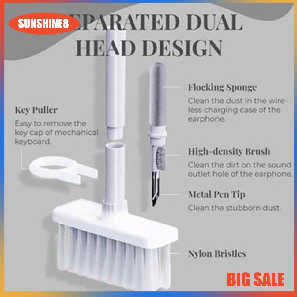 【SUN】Keyboard Cleaning Brush Set 5 In 1 Multi-fuction Computer Cleaning Tools