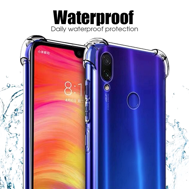 Ốp điện thoại trong suốt thiết kế chống sốc cho Xiaomi Redmi Note 7 7Pro Max3 Mix3 Mi8 9 A1 A2 5X 6X