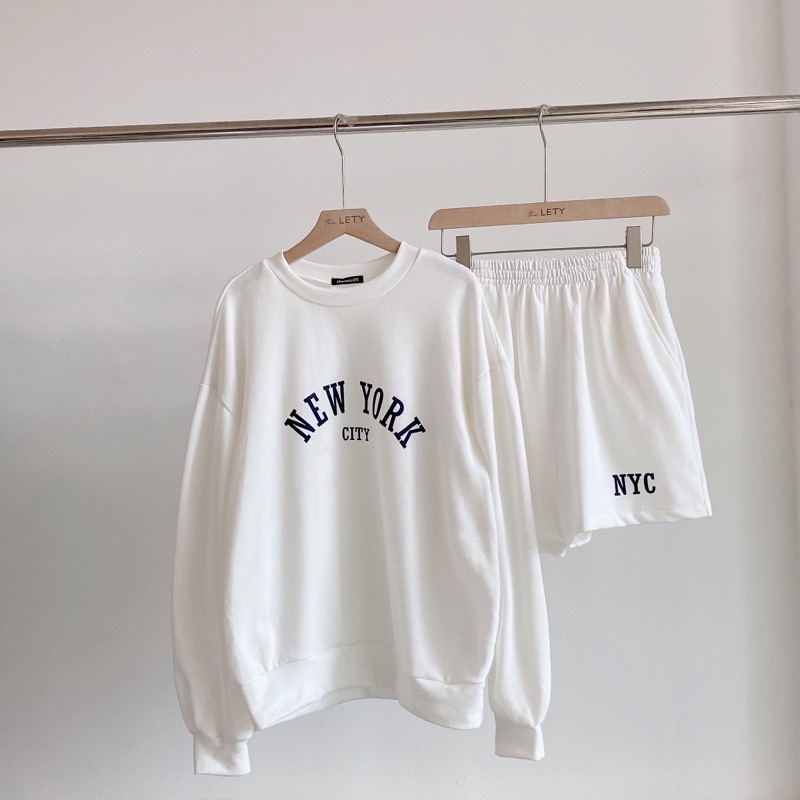 Set Nỉ Sweater Quần Short “NEW YORK” - THELETY.25