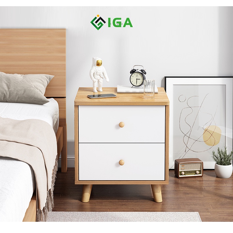 Tab đầu giường IGA , tủ đầu giường phong cách Nordic GP174