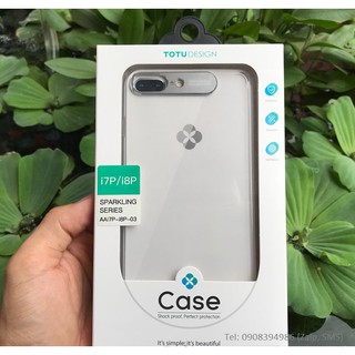 Ốp lưng iPhone 7 Plus, 8 Plus Totu Sparkling nhựa cứng trong suốt bảo vệ camera
