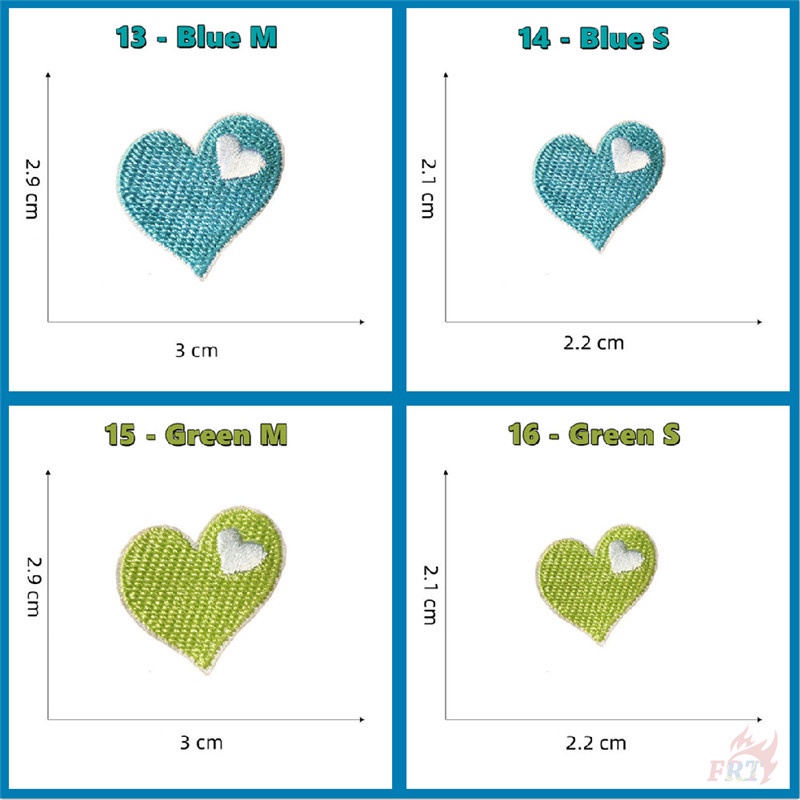 ✿ Sticker Dán Trang Trí Hình Trái Tim Nhiều Màu Sắc Xinh Xắn ✿ 1 Huy Hiệu Thêu Hình Trái Tim