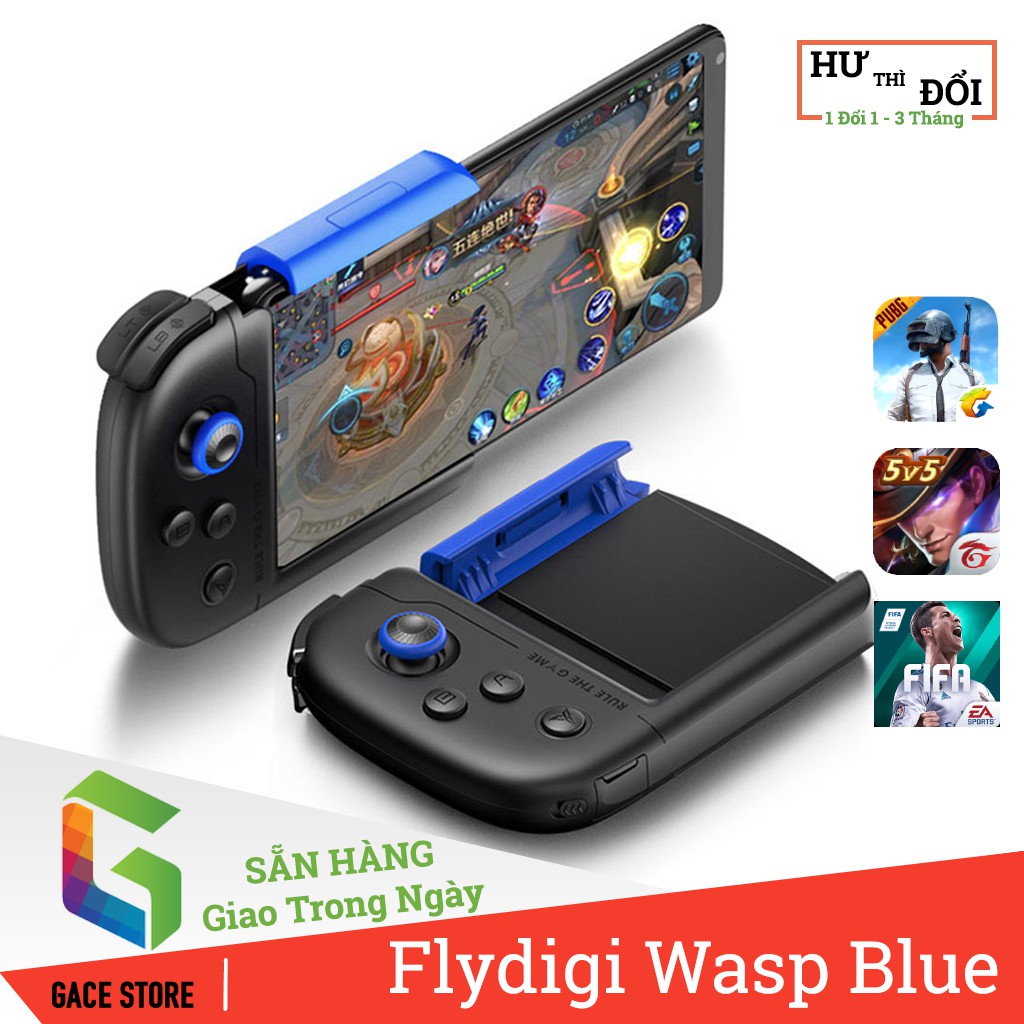 Flydigi Wasp Blue | Tay cầm chơi game PUBG &amp; Liên Quân dành cho iOS và Android