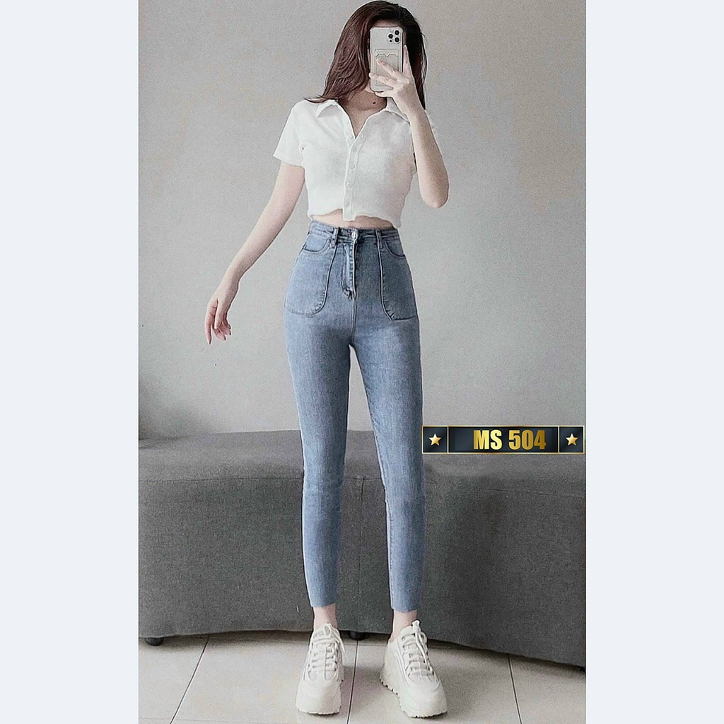 Quần Jean Nữ Lưng Cao ❤️FREESHIP❤️ Quần Bò Nữ Mẫu Mới Ôm Dáng Xinh Xắn Thời Trang Chuẩn Hàng Shop A-T Fashion - QJNU29