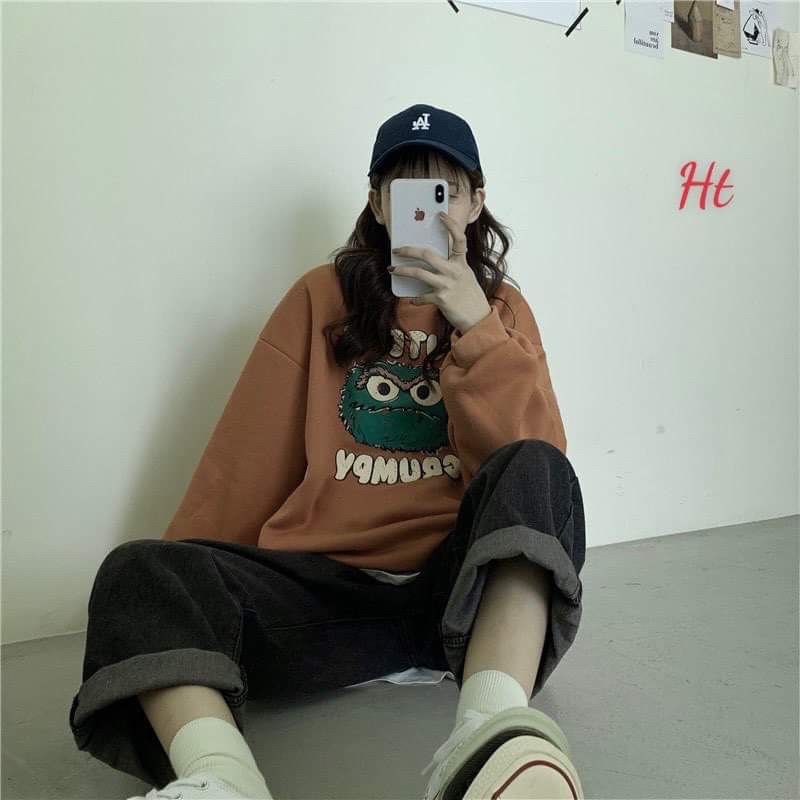 Áo swearter thú cute mặt xanh H2A