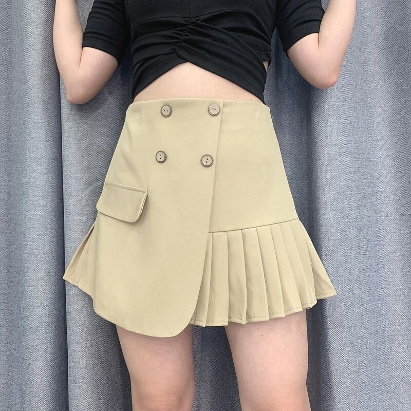 [Mã WABRLOW5 giảm 15% đơn 300K] Chân váy nữ dáng xòe LINBI màu be, kiểu dáng xếp ly năng động, xinh xắn J4096 | BigBuy360 - bigbuy360.vn