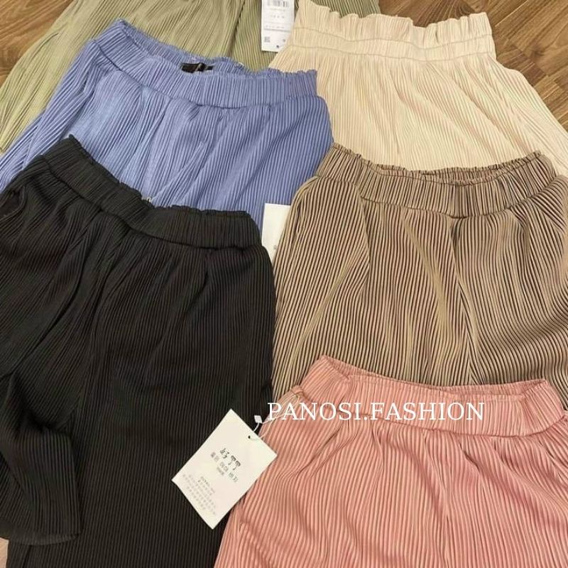 Quần short nữ ống rộng quần sooc nữ chất ly tăm cạp chun co giãn thoáng mát PANOSI - Mã Q632