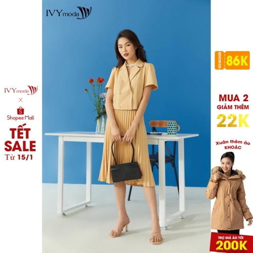 [Mã WABRIVY33 giảm 10% tối đa 50k đơn từ 250K] Áo công sở tay ngắn nữ IVY moda MS 63M5908