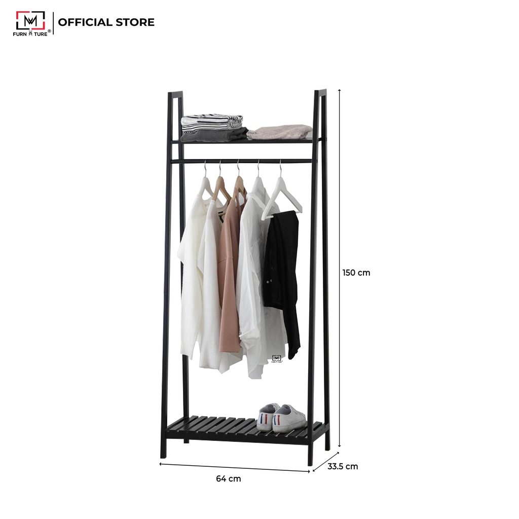 Giá treo quần áo hình thang hàn quốc - Ladder hanger thương hiệu MW FURNITURE - Nội thất căn hộ