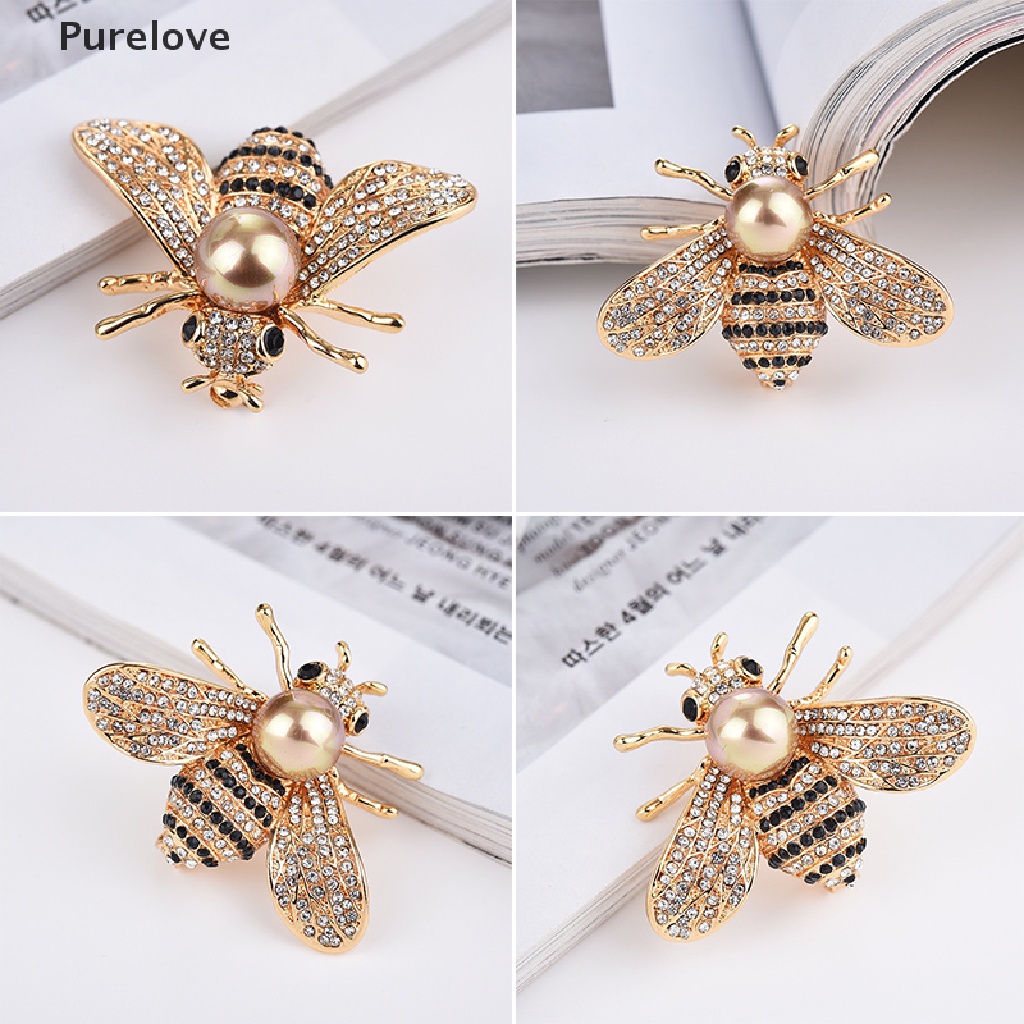Ghim Cài Áo Hình Con Ong Đính Pha Lê Thời Trang