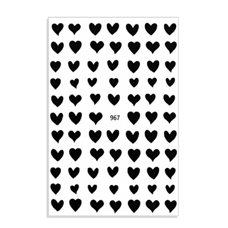 Bộ Sticker Dán Móng Nghệ Thuật Họa Tiết Trái Tim