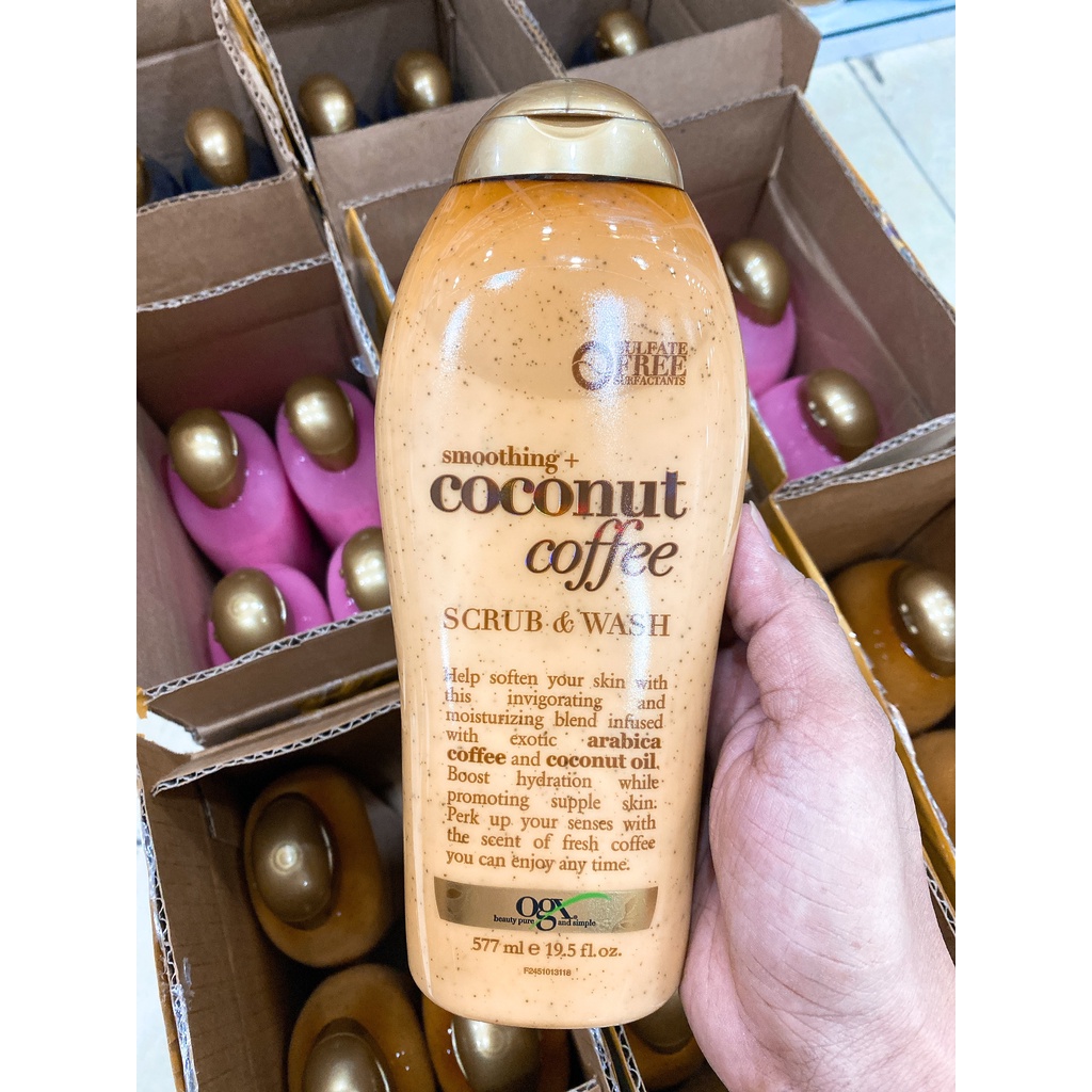 Sữa Tắm OGX Tẩy Tế Bào Chết Và Dưỡng Da Mềm Mịn USA 577ml