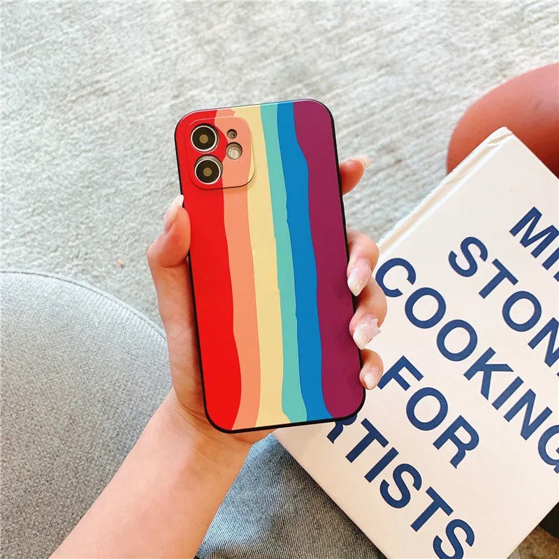 Ốp lưng iphone Color cầu vồng cạnh vuông BVC 6/6plus/6s/6splus/7/7plus/8/8plus/x/xs/11/12/pro/max/plus/promax dinocase