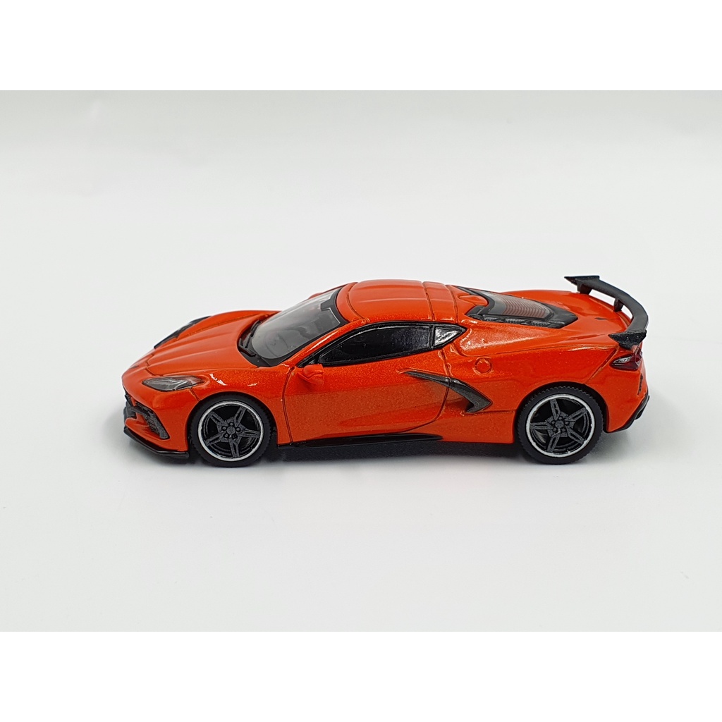 Xe Mô Hình Chevrolet Corvette Stingray 2020 Sebring Orange Tintcoat RHD 1:64 MiniGT (Cam)