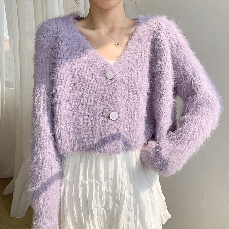 Áo Khoác Cardigan Chất Len Lông Cừu Ấm Áp Hợp Thời Trang Cho Nữ