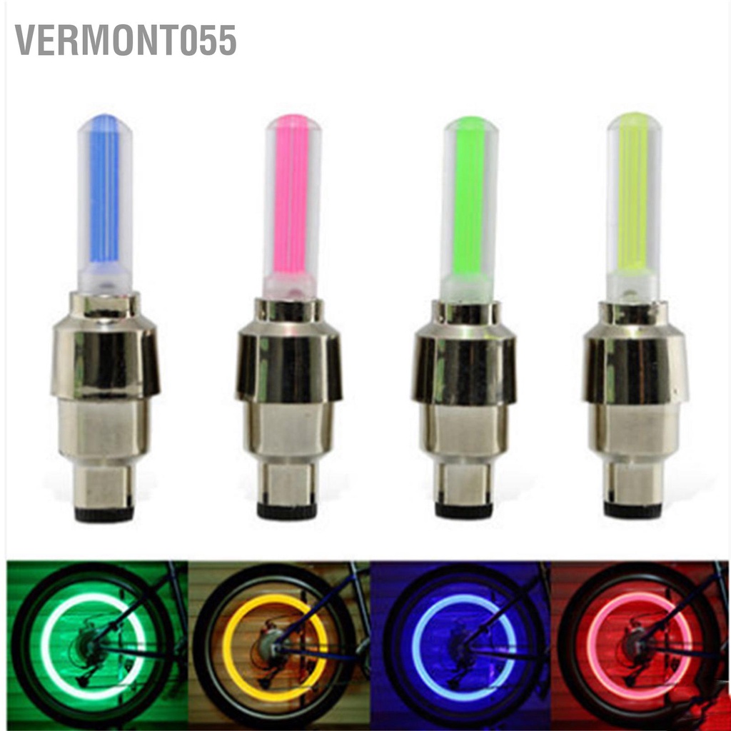 Vermont055 2PCS Xe máy Bánh xe nhẹ Van lốp Đèn gốc trang trí Ban đêm Cưỡi ngựa Phổ biến cho đạp