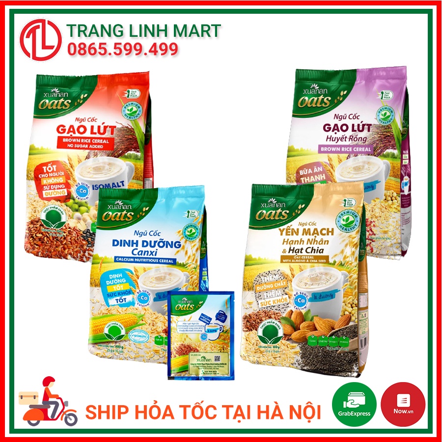 Ngũ cốc dinh dưỡng gạo lứt yến mạch Xuân An gói 400g (tặng kèm cốc theo đợt)