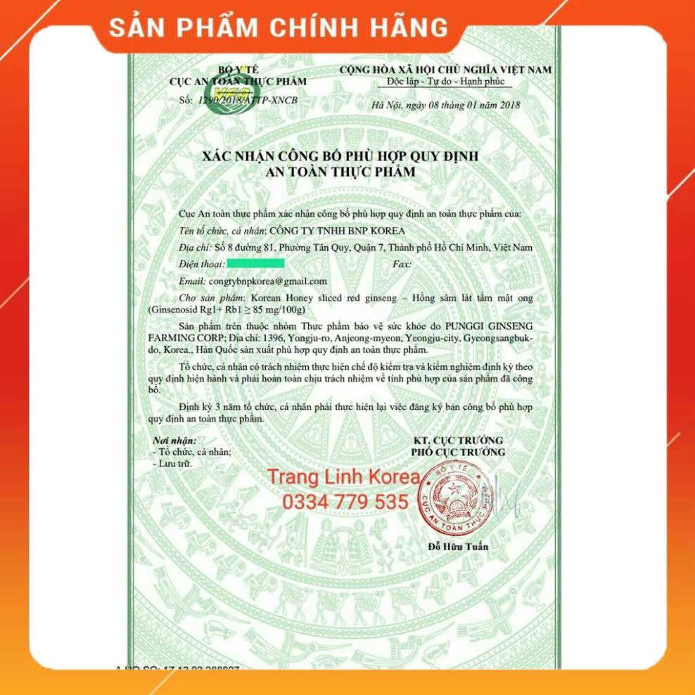 Hồng Sâm Thái Lát Sambok Tẩm Mật Ong Hàn Quốc, Hộp 200gr