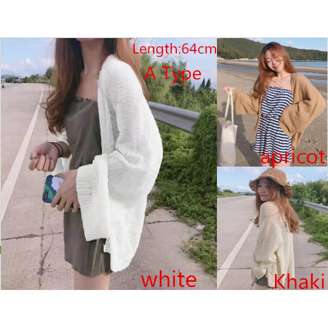 Áo khoác cardigan tay dài màu trơn thiết kế thanh lịch cho phái nữ