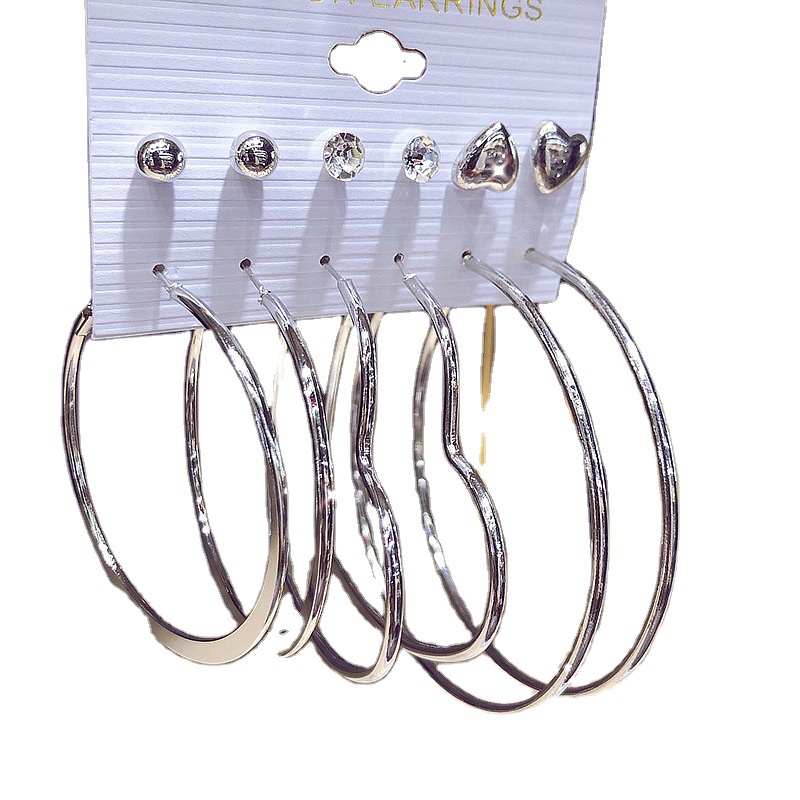 Set 6 Đôi Khuyên Tai Tròn Thời Trang Dành Cho Nữ