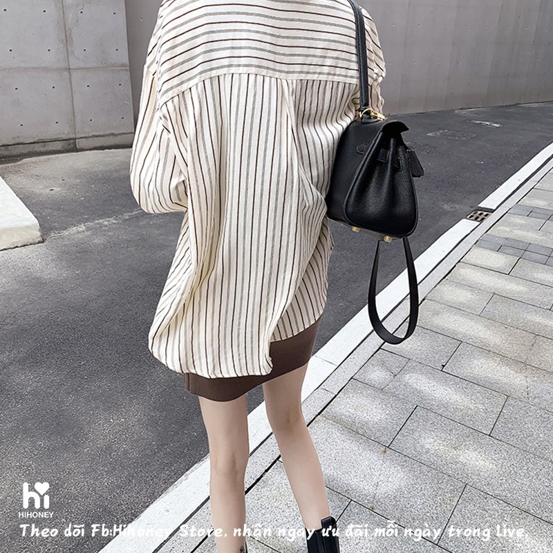 (Freeship) Áo sơ mi nữ dài tay công sở, màu kẻ sọc, chất cotton thấm hút mồ hôi,  Shirt Ulzzang ❤️