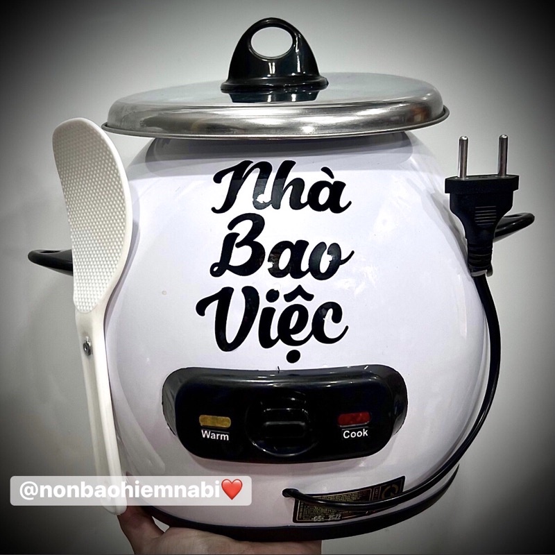 Mũ bảo hiểm nồi cơm(kèm chữ ) - Sắc nét từng chi tiết