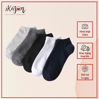 Set 2 đôi vớ nam màu trơn cổ ngắn