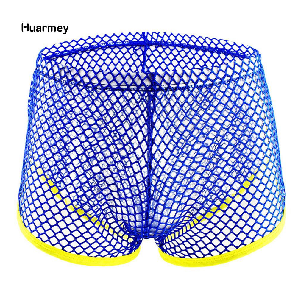 ★Quần Lót Boxer Lưng Thấp Xuyên Thấu Thoáng Khí Gợi Cảm Cho Nam