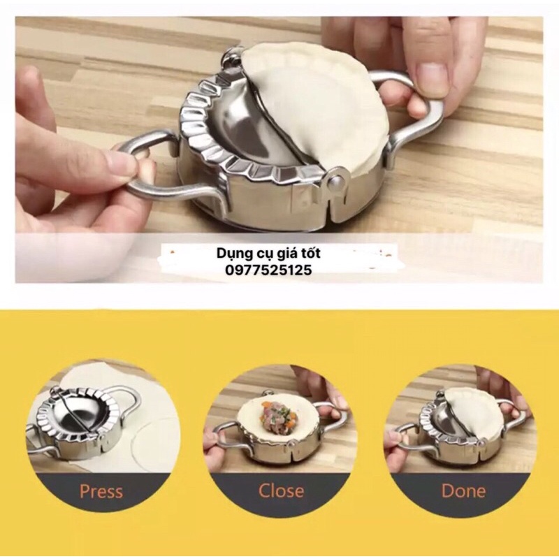 Khuôn làm bánh xếp/sủi cảo,há cảo khuôn bánh gối inox 304