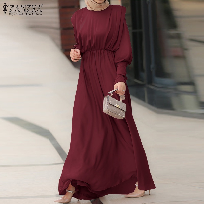 Đầm Zanzea dài tay phồng thời trang dành cho phụ nữ Hồi giáo