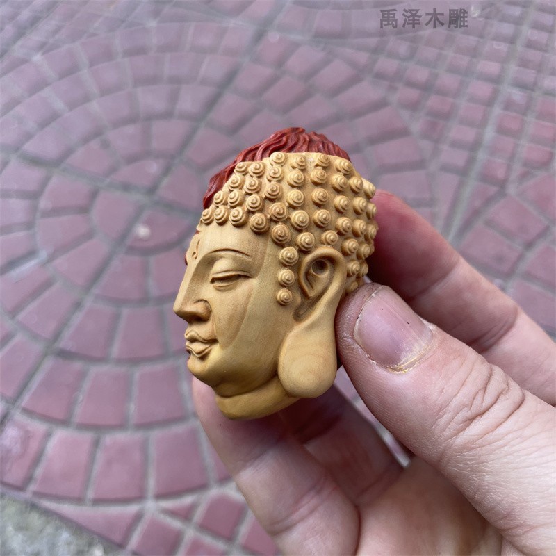 Tượng Phật Bằng Gỗ Thủ Công Nhỏ Có Tay Cầm Thay Đổi Một Mảnh Trang Trí Điện Thoại Di Động