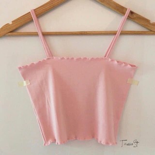 Áo croptop 2 dây cuốn biên