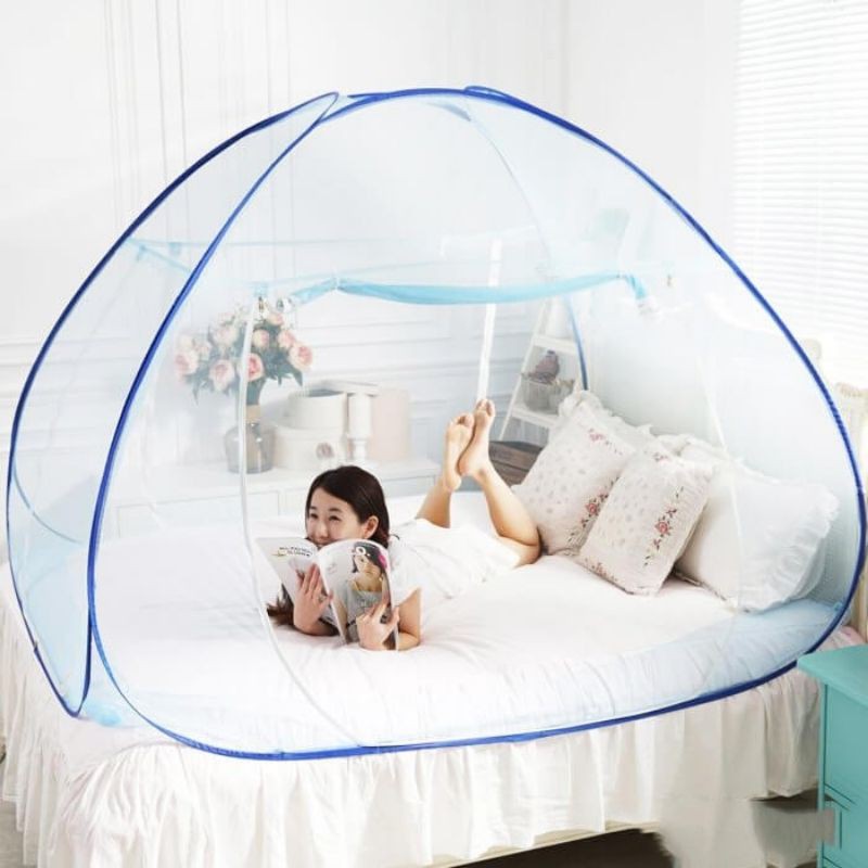 Mùng Ngủ Chụp Thông Minh 1m8x2m, Màn Chụp Tự Bung, Mùng Xếp Gấp Gọn Tiện Lợi