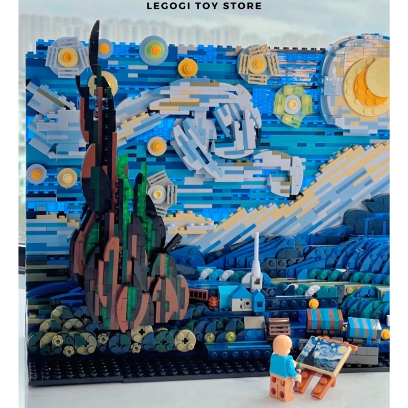 Đồ chơi lắp ráp Van Gogh Starry Night  Đêm đầy sao 1830 mảnh xếp hình DK3001
